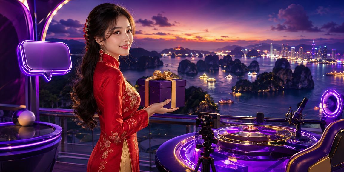 Người dùng truy cập trò chơi casino trực tuyến trên điện thoại tại vịnh Hạ Long