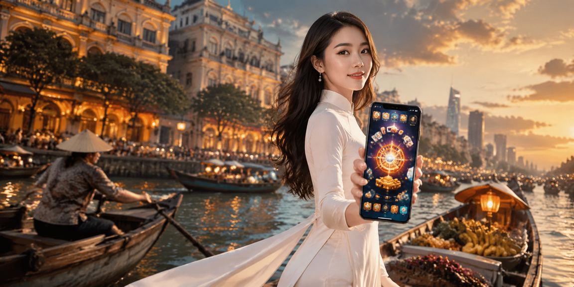 Người dùng tại TP.HCM trong trang phục áo dài sử dụng nền tảng giải trí trực tuyến