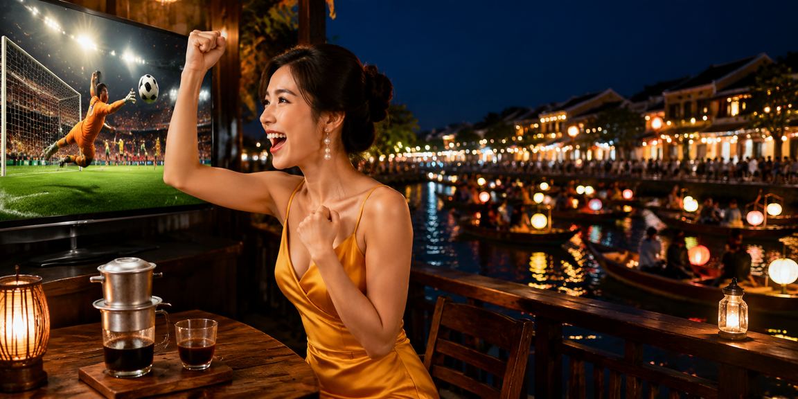 Người dùng tại Hội An thưởng thức cà phê và trải nghiệm casino trực tuyến
